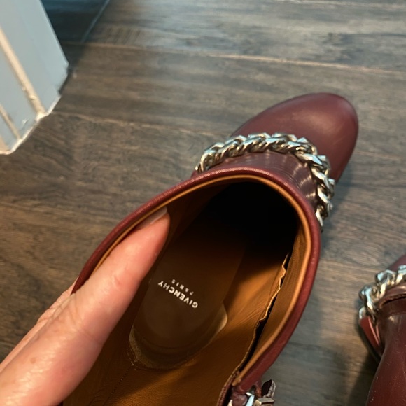 Burgundy Givenchy Chain Embellished Boots - Picture 4 of 9